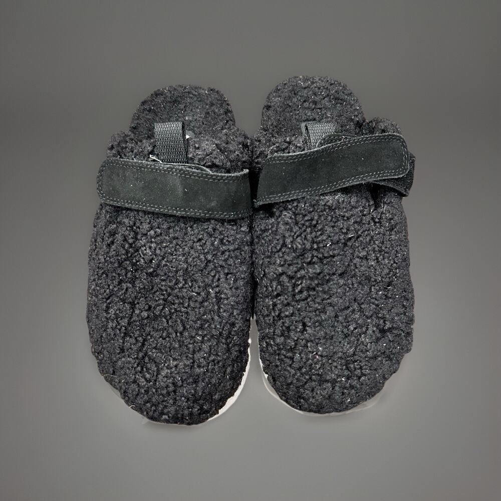Woman's Clogs SOREL Viibe Clog Black Sea Salt Fuzzy Slippers Size 7